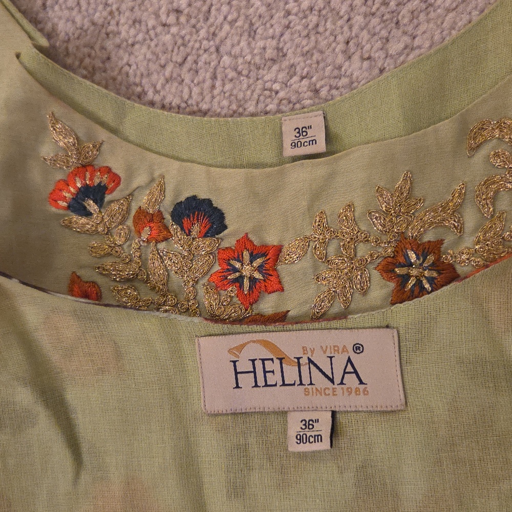 Cotton Anarkali/dress With Embroidered Duster - Picture 7 of 11